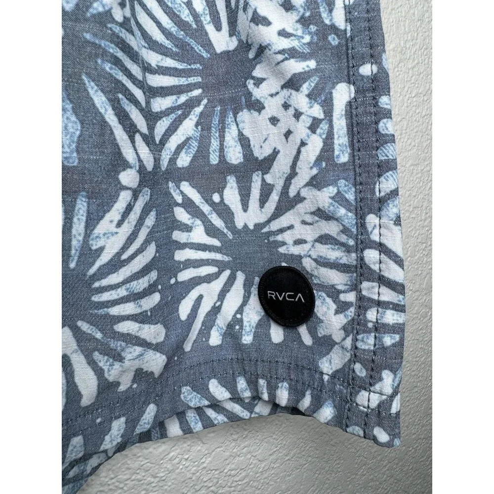 RVCA Hybrid Board‎ Shorts Mens XL Blue Gray Floral Sun Burst Surf Swim Trunks
